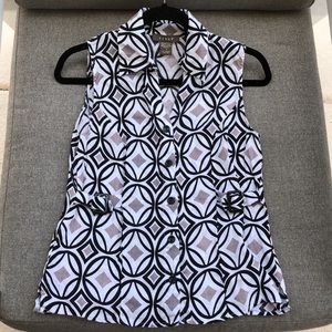 NWOT! - KENAR 100% Linen Button Front Sleeveless Top